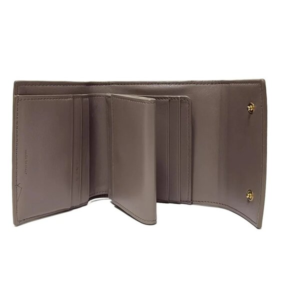 CELINE Small Trifold Wallet - Gray Beige Leather Trifold Wallet 321-081225 - Picture 3 of 5